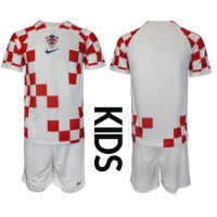 Kroatia Fotballklær Hjemmedraktsett Barn VM 2022 Kortermet (+ korte bukser)